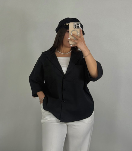 شومیز مشکی ساده 728